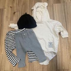 ベビー服4点セット　パンツ　どんぐり帽子　くまさんパーカー