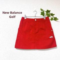 New Balance Golf ミニスカート 刺繍ワンポイント ロゴ 赤 綿混