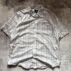 古着 GEORGE 半袖チェックシャツ ボタンダウン ホワイト XL