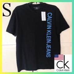 レア 新品 USA カルバンクライン Tシャツ メンズ ロゴ 黒 S