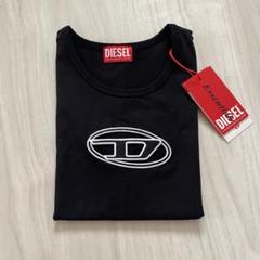 新品タグ付き DIESEL ディーゼル くり抜きロゴTシャツ ブラック