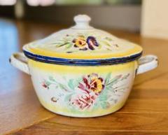 フランスアンティークホーロー　ミルクキャリー　レア French Enamel Pot For Milk/フランスのホーローミルクキャリー