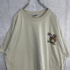 パラダイスチーズバーガー　インコ　キャラクター企業ロゴ　Tシャツ2XL