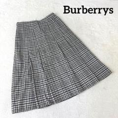 Burberrys バーバリーズ シルク混 千鳥格子柄 フレア プリーツスカート