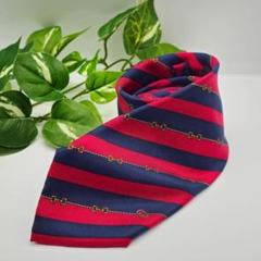 GUCCI グッチ ネクタイ ストライプ 総柄 レッド ネイビー