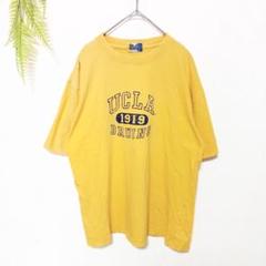 UCLA【M】半袖Tシャツ イエロー 英文字ロゴビッグプリント ヴィンテージ