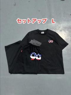 9090 Logo American Tee & Sweat Pants L