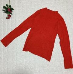 Maison de L'allure ニット オレンジ ハイネック リブ