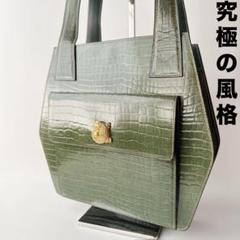 希少 CELINE セリーヌ ショルダーバッグ オールド クロコ型押し