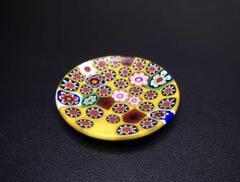 【美品未使用】ベネチアンガラス ピンク 小皿ミルフィオリ φ77 ハンドメイド