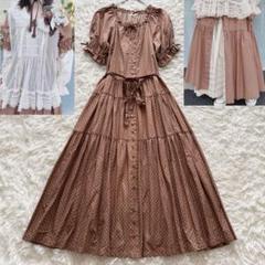 美品♡希少♡ピンクハウス　段々ワンピース　ティアード　ピコフリル 被せ 黒 美品♡希少♡ピンクハウス 段々ワンピース ティアード