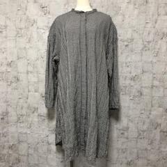 【pual ce cin】ストレッチギンガム ヘンリーネック シャツワンピースF