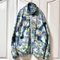 ブルゾン　ジャケット　薄手　総柄　ヴィンテージ　レトロ　L相当