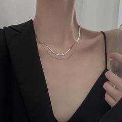 ネックレス サージカルステンレス シルバー ラスト スネークチェーン 爆売☆2連