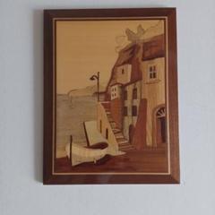 木製　絵画　風景画　一点物　　イタリア 2d016697acd004bde52e61f5501e99