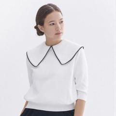 yori コットンパフスリーブニット　ホワイト yori】コットンパフスリーブニット