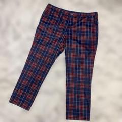 FILA GOLF ネイビーとレッドのチェックパンツ FILA GOLF ネイビーとレッドのチェックパンツ - メルカリ