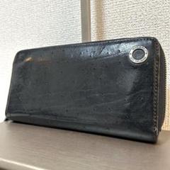 【極美品✨希少デザイン/サークルロゴ】ディーゼル　ラウンドジップ　黒　レザー