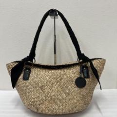◎9973 agnes b.アニエスベーかごバッグ 内側ドット柄
