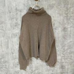 【美品】GAP ギャップ 長袖ニットセーター タートルネック ブラウン M