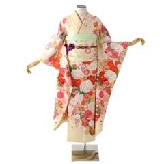 Z-562 豪華振袖 振袖 中振袖 カラフルな花の総柄 正絹金糸の鶴 紗綾形八掛 Z-562 豪華振袖 振袖 中振袖 カラフルな花の総柄 正絹金糸の鶴