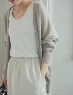 新品◇DOORS◇リネンVネックカーディガン《L/GRAY》アーバンリサーチ