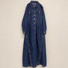 nigel cabourn デニム　シャツワンピース　シャンブレー　コットン ケイタマルヤマ デニムロングワンピース コットン ロゴテープ