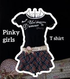 【美品】y2k ジャックバニー パーリーゲイツ ピチT 平成ギャル 平成女児 ✨美品✨Pinky girls チビTシャツ 平成ギャル 平成女児 ロゴ y2k