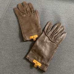HERMES エルメス ケリー ブラウン レザー 手袋