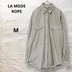 LA MODE ROPE 日本製 長袖シャツ コットン ストライプ柄 M 洗える