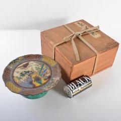 青手松竹梅文　大皿　古九谷様復刻品 再興九谷 伝松山窯 青手花文七寸皿 - 夜噺骨董談義