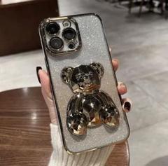 ★iPhone14★ iPhoneケース ゴールド 熊 韓国 大人気 送料無料