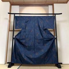 小紋　大島紬　地空き　花模様　泥染　着物　014a d 大島紬 龍郷柄 菱 花模様 泥染 小紋 着物 073w p｜Yahoo!フリマ
