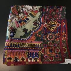 MOSCHINO スカーフ ハンカチーフ シルク 定価2.1万】新品タグ付 モスキーノ MOSCHINO クマ シルク