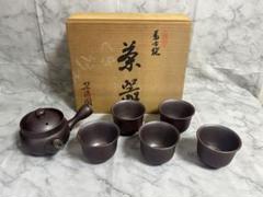 四日市萬古焼　茶器揃え　正規窯　舘正規　未使用　急須　湯呑み5客　湯冷し 正規窯 舘陶苑