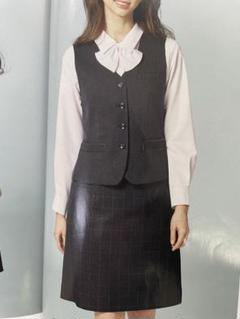 【新品タグ付き】セロリー 事務服 11号 ベスト スカート トゥインクルボーダー 通年]ベスト/スカートSET(89-04290SET) | セロリー株式会社