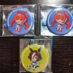 ウマ娘 ダイワスカーレット ウォッカ ラウンドワン ちびキャラ缶バッジ