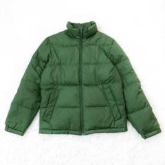 Lands' End ダウンジャケット Mサイズ ホワイト　リバーシブル 90s LANDS'END 中綿入りダウンリバーシブルブルゾン ナイロン L
