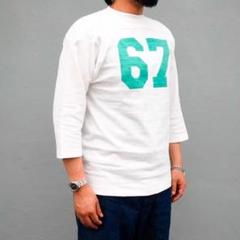 WAREHOUSE(ウェアハウス)七分袖フットボールT No.67 白 38 WAREHOUSE 