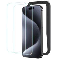 ガラスフィルム iPhone15ProMax用 強化ガラス 保護フィルム 2枚