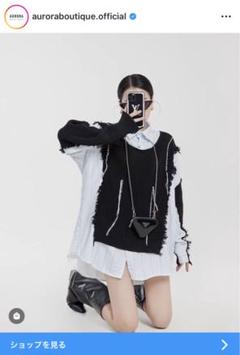 auroraboutique ドッキング　レイヤードニットシャツ auroraboutique ドッキング レイヤードニットシャツ - メルカリ