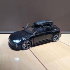 アウディ RS6 アバント ミニカー ライト ドア開閉 約1/32 黒