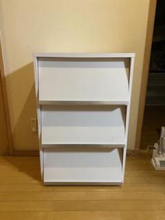ホワイト 3段 本棚 木製