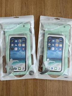 ★防水スマホケース IPX8 ライトグリーン タッチ可能 指紋認証/顔認証対応