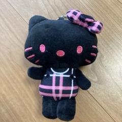 アベイル　キティマスコットチャーム③点セット　ブラックヒョウ柄チェックピンク アベイル キティマスコットチャーム③点セット ブラックヒョウ柄