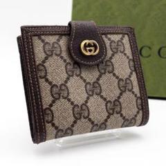 【上美品】GUCCI オールドグッチ　二つ折りがま口財布　茶色