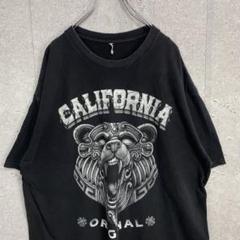 カリフォルニア　アートプリント　ビックサイズ　ブラックTシャツ　2XL