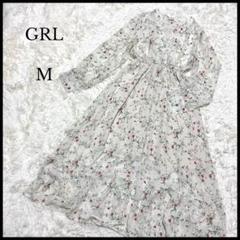 訳あり【GRL】グレイル 花柄Vネックロングワンピース M ホワイト レディース