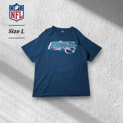 00sNFLニューイングランドペイトリオッツ2007TシャツフェードネイビーL