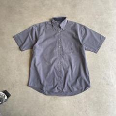 90s ジャマイカ製 NAUTICA 無地 ボックス 半袖シャツ L グレー